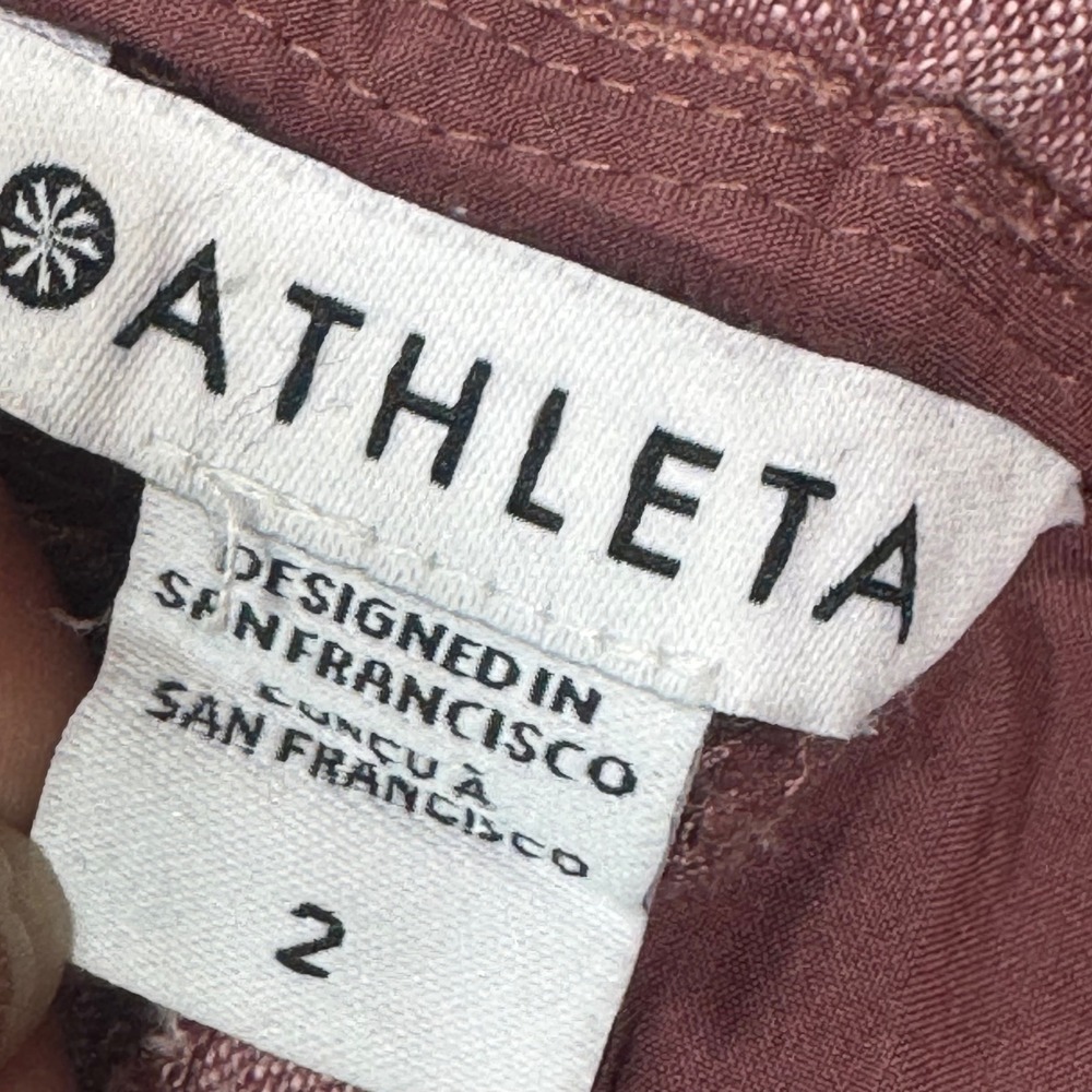 Athleta caboLinen Pants Drawstring Waist Wide‎ Leg Casual Comfort Rose - Picture 6 of 8